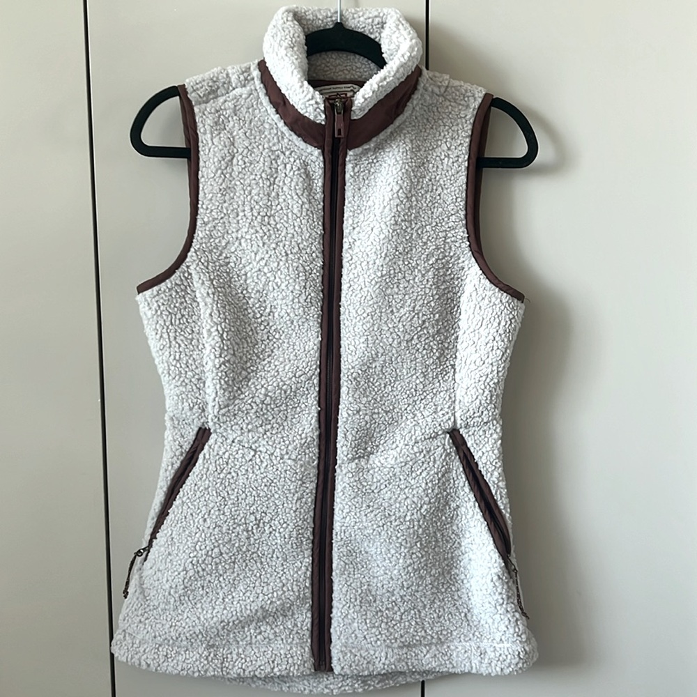 Avalanche | Women's Fleece Vest - Cream and Brown